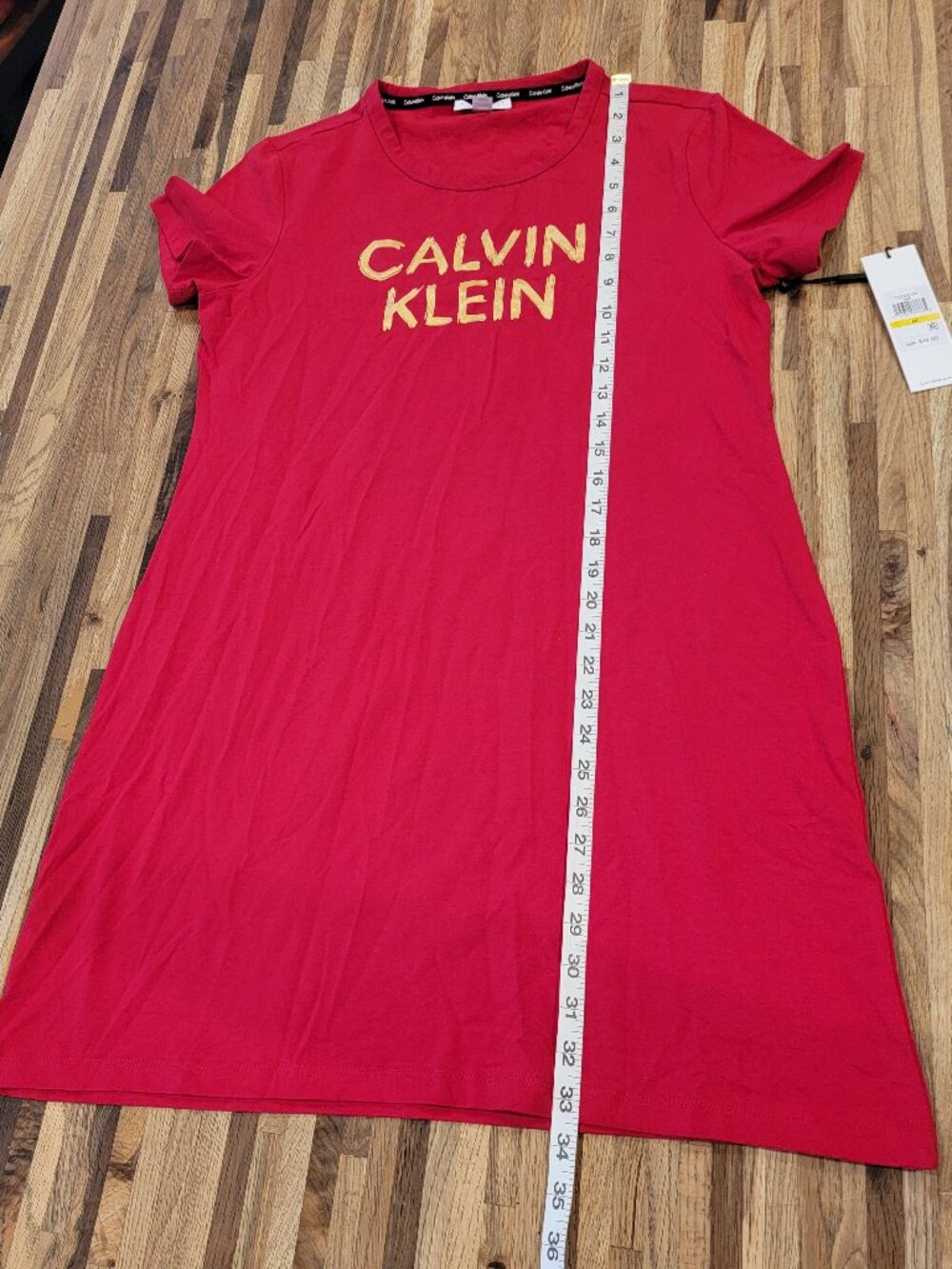 Calvin Klein Women's Short Sleeve Logo Round Neck T-Shirt Dress - Picture 5 of 10